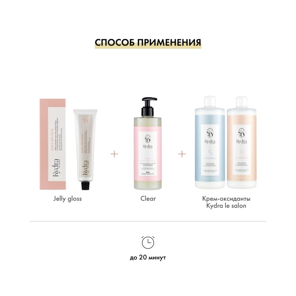 Kydra Le Salon Глосс-гель блеск и уход Jelly Gloss Shine and Dilution Care, прозрачный Glear, 400 мл купить
