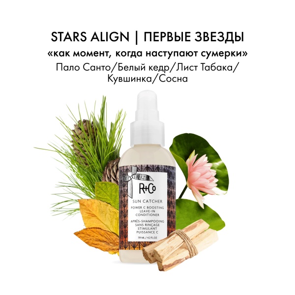 R+Co Несмываемый кондиционер с витамином С Ловец солнца Sun Catcher Power C Boosting Leave-In Conditioner, 124 мл купить