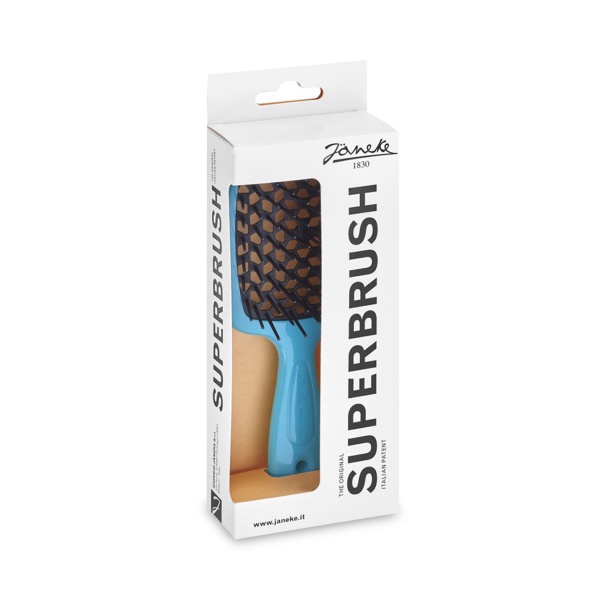 Janeke Щётка SuperBrush, 20.3 x 8.5 x 3.1 см, тиффани/черный купить