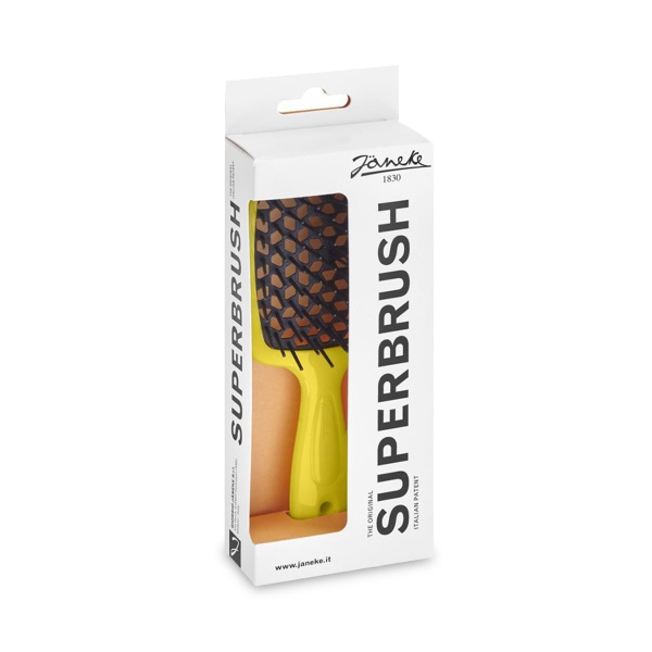 Janeke Щётка SuperBrush Small, 17.5 x 7 x 3 см, желтая/черная купить