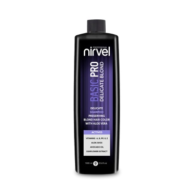 Nirvel Professional Шампунь деликатный для сохранения цвета блонд с алоэ вера Delicate Shampoo Preserving Blond Hair Color with Aloe Vera, 1000 мл купить