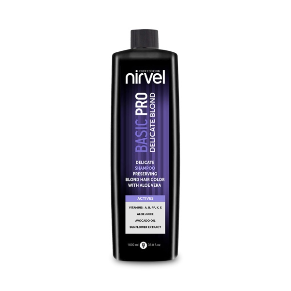 Nirvel Professional Шампунь деликатный для сохранения цвета блонд с алоэ вера Delicate Shampoo Preserving Blond Hair Color with Aloe Vera, 1000 мл купить
