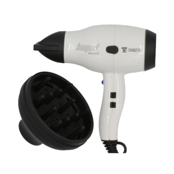 Tecnoelettra Фен для волос Kompact Turbo 3600, White купить