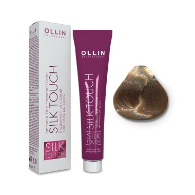 Ollin Professional Безаммиачный стойкий краситель с маслом виноградной косточки Silk Touch, 10/7 светлый блондин коричневый, 60 мл купить