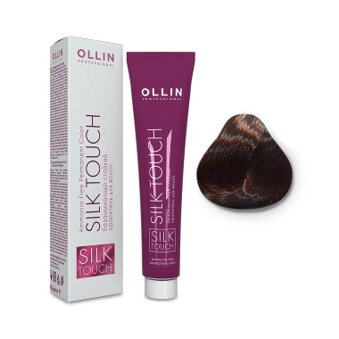 Ollin Professional Безаммиачный стойкий краситель с маслом виноградной косточки Silk Touch, 5/71 светлый шатен коричнево-пепельный, 60 мл купить
