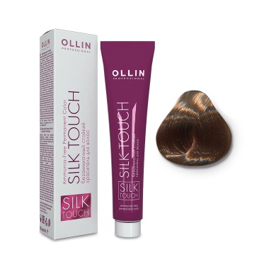 Ollin Professional Безаммиачный стойкий краситель с маслом виноградной косточки Silk Touch, 8/7 светло-русый коричневый, 60 мл купить