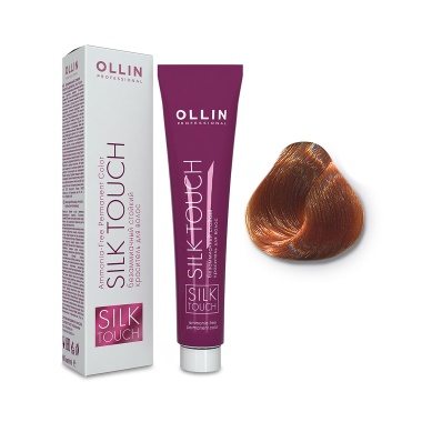 Ollin Professional Безаммиачный стойкий краситель с маслом виноградной косточки Silk Touch, 9/43 блондин медно-золотистый, 60 мл купить
