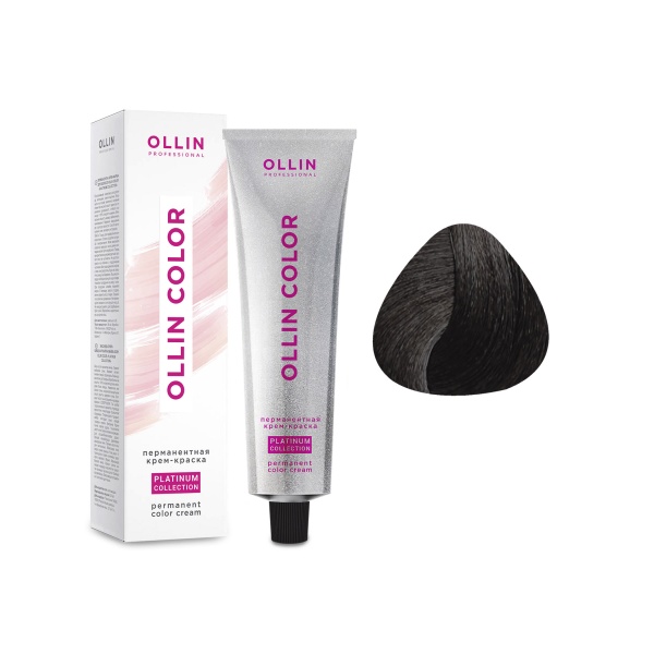 Ollin Professional Перманентная крем-краска для волос Color Platinum Collection, 7/112 русый интенсивно-пепельный фиолетовый, 100 мл купить