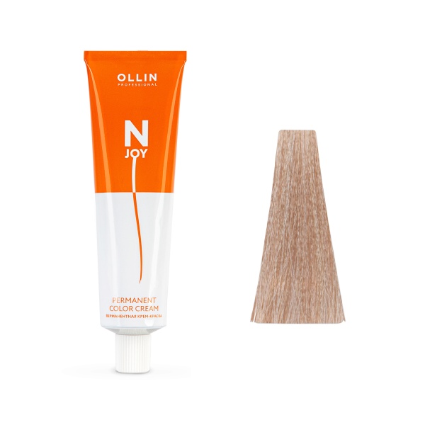 Ollin Professional Перманентная крем-краска для волос N-Joy, 10/75 светлый блондин коричнево-махагоновый, 100 мл купить