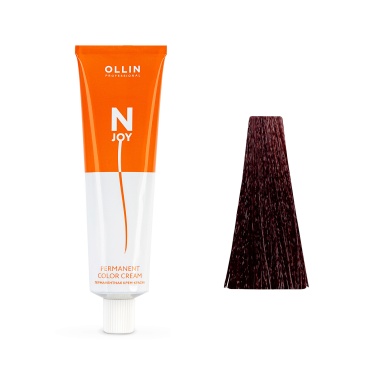 Ollin Professional Перманентная крем-краска для волос N-Joy, 6/65 темно-русый красно-махагоновый, 100 мл купить