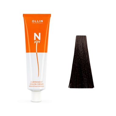 Ollin Professional Перманентная крем-краска для волос N-Joy, 6/71 темно-русый коричнево-пепельный, 100 мл купить