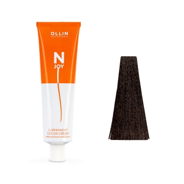 Ollin Professional Перманентная крем-краска для волос N-Joy, 7/37 русый золотисто-коричневый, 100 мл купить
