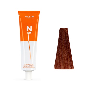 Ollin Professional Перманентная крем-краска для волос N-Joy, 7/44 русый интенсивно-медный, 100 мл купить