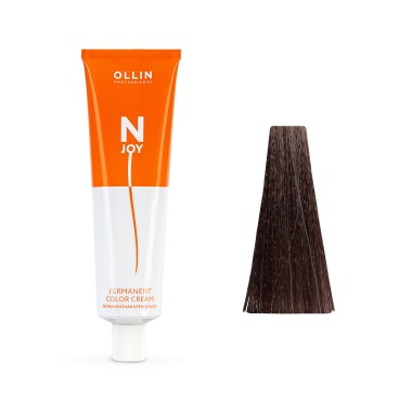 Ollin Professional Перманентная крем-краска для волос N-Joy, 7/72 русый коричнево-фиолетовый, 100 мл купить
