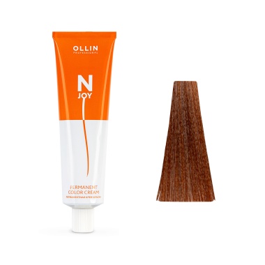 Ollin Professional Перманентная крем-краска для волос N-Joy, 8/34 светло-русый золотисто-медный, 100 мл купить