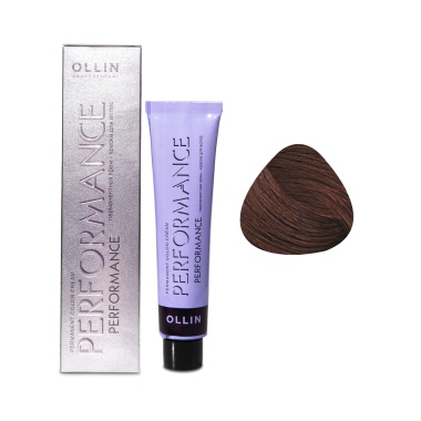 Ollin Professional Перманентная крем-краска с комплексом Performance, 7/75 русый коричнево-махагоновый, 60 мл купить