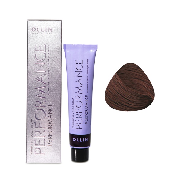 Ollin Professional Перманентная крем-краска с комплексом Performance, 7/75 русый коричнево-махагоновый, 60 мл купить