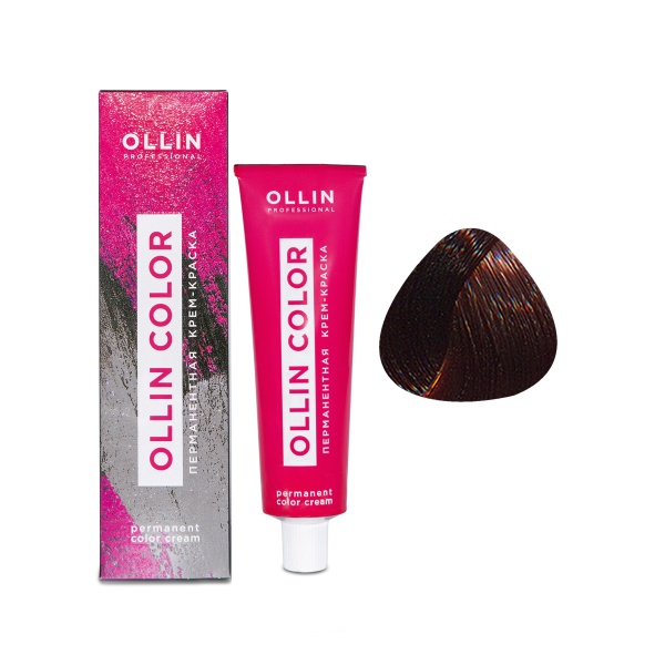 Ollin Professional Перманентная крем-краска для волос Color, 5/4 светлый шатен медный, 60 мл купить