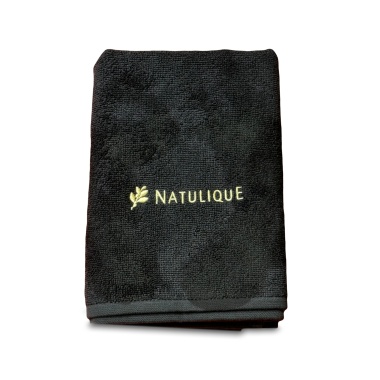 Natulique Полотенце махровое с вышивкой Антипорошок, 50 x 100 см, черное купить