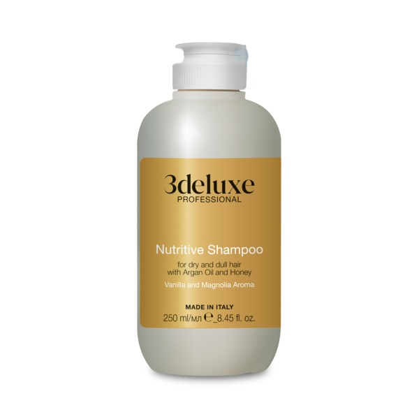 3Deluxe Professional Шампунь питательный для сухих и ослабленных волос с мёдом и маслом арганы Nutritive Shampoo, 250 мл купить