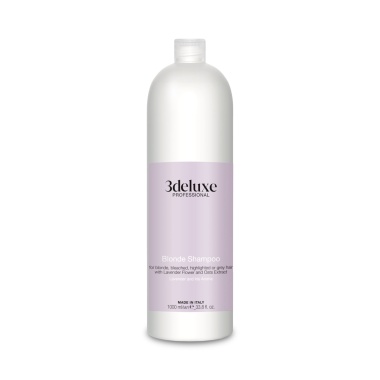 3Deluxe Professional Шампунь для сохранения цвета светлых, осветленных, мелированных и седых волос с экстрактами цветков лаванды и овса Blonde Shampoo, 1000 мл купить