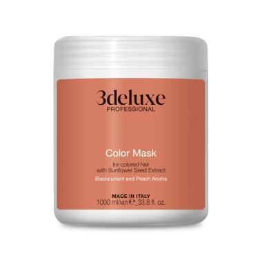 3Deluxe Professional Маска для сохранения цвета и блеска окрашенных волос с экстрактом семян подсолнечника Color Mask, 1000 мл купить