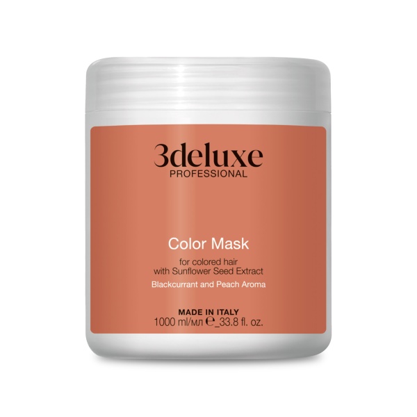 3Deluxe Professional Маска для сохранения цвета и блеска окрашенных волос с экстрактом семян подсолнечника Color Mask, 1000 мл купить