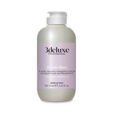 3Deluxe Professional Маска для сохранения цвета светлых, осветленных, мелированных и седых волос с растительным кератином и маслом макадамии Blonde Mask, 250 мл купить