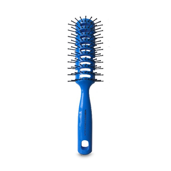 Vess Профессиональная расческа для укладки волос с антибактериальным эффектом Skelton Brush, синий купить