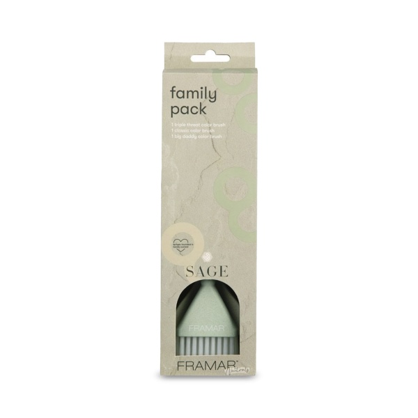 Framar Универсальный набор кистей для окрашивания Family Pack Brush Set Neutrals Sage, 3 шт купить