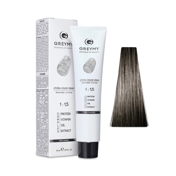 Greymy Перманентный крем краситель Utopia Color Cream, 4I Холодный Брюнет, 60 мл купить
