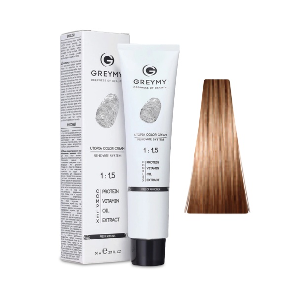 Greymy Перманентный крем краситель Utopia Color Cream, 7C+ Насыщенный Медный Русый, 60 мл купить
