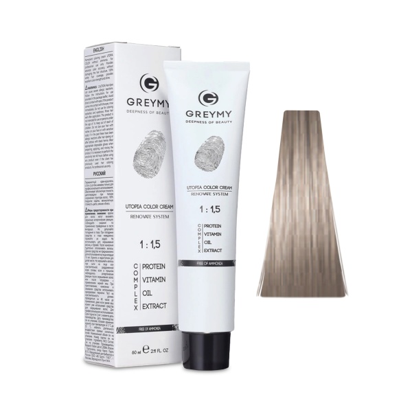 Greymy Перманентный крем краситель Utopia Color Cream, 8P Жемчужный Светло-русый, 60 мл купить