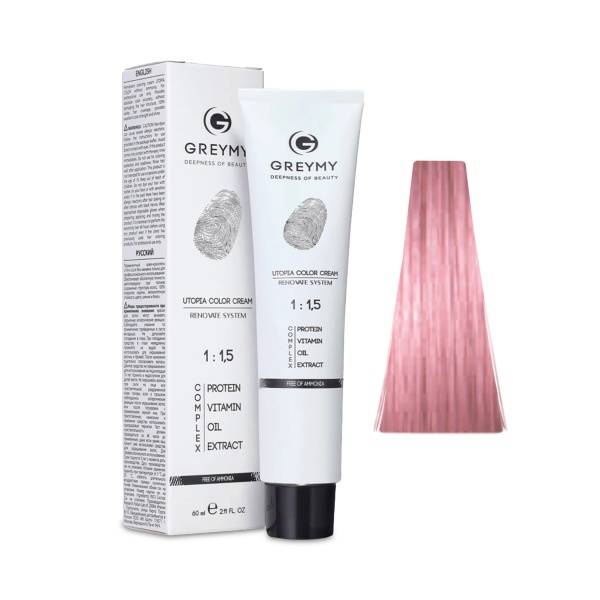 Greymy Перманентный крем краситель Utopia Color Cream, Чистый Розовый, 60 мл купить