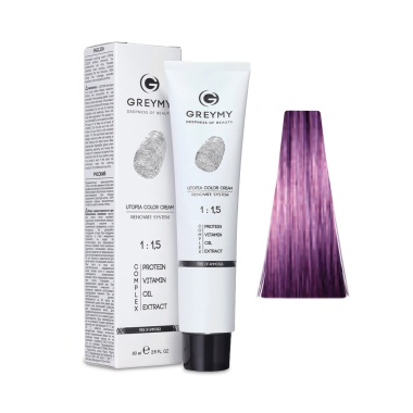 Greymy Перманентный крем краситель Utopia Color Cream, Чистый Фиолетовый, 60 мл купить