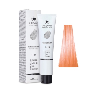 Greymy Перманентный крем краситель Utopia Color Cream, Чистый Оранжевый, 60 мл купить