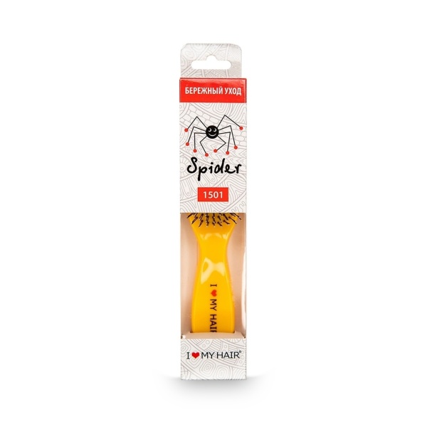 I ♥ my hair Парикмахерская щетка Spider 1501, желтая, глянцевая, M купить