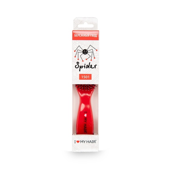 I ♥ my hair Парикмахерская щетка Spider 1501, красная, глянцевая, M купить