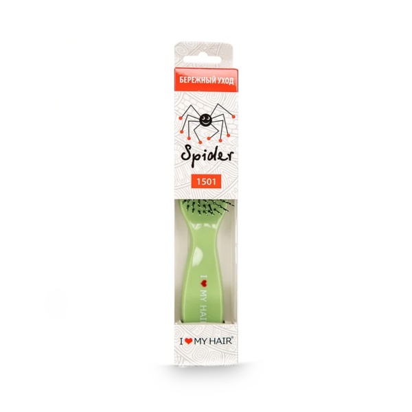 I ♥ my hair Парикмахерская щетка Spider 1501, зеленая, глянцевая, M купить