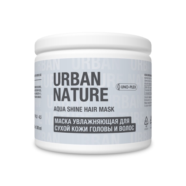 Urban Nature Маска увлажняющая для сухой кожи головы и волос Aqua Shine Mask, 300 мл купить