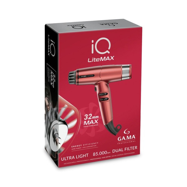 Ga.Ma Professional Электрофен для волос IQ LiteMax, красный, 1700 Вт купить