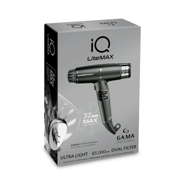 Ga.Ma Professional Электрофен для волос IQ LiteMax, черный, 1700 Вт купить
