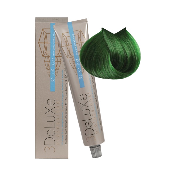 3Deluxe Professional Крем-краска для волос, Зеленый, 100 мл купить
