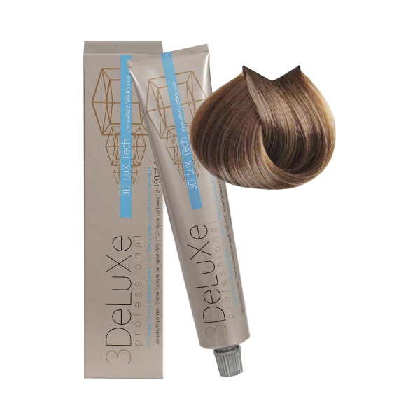 3Deluxe Professional Крем-краска для волос, 8.0 светлый блондин, 100 мл купить