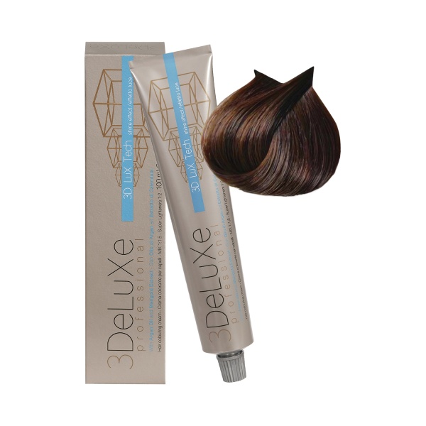 3Deluxe Professional Крем-краска для волос, 6.35 темный блондин шоколадный, 100 мл купить