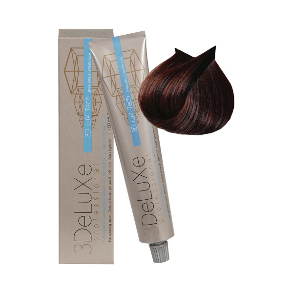 3Deluxe Professional Крем-краска для волос, 5.52 светло-каштановый шоколадный красное дерево, 100 мл купить