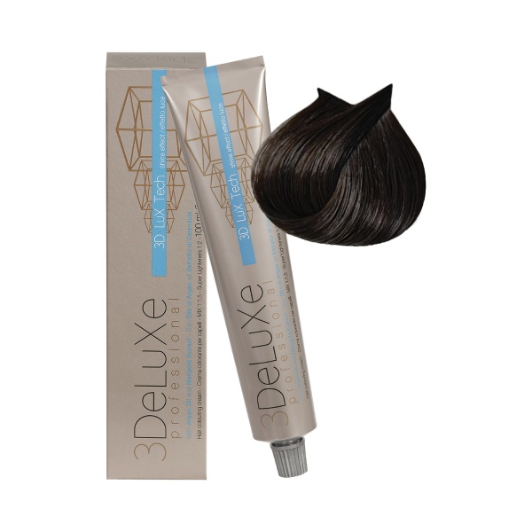 3Deluxe Professional Крем-краска для волос, 4.0 каштановый, 100 мл купить