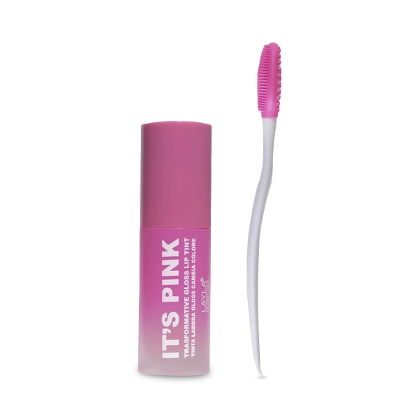 Layla Cosmetics Блеск для губ с отшелушивающей щеточкой It's Pink Trasformative Gloss Lip Tint, розовый, 5 мл купить