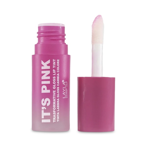 Layla Cosmetics Блеск для губ с отшелушивающей щеточкой It's Pink Trasformative Gloss Lip Tint, розовый, 5 мл купить