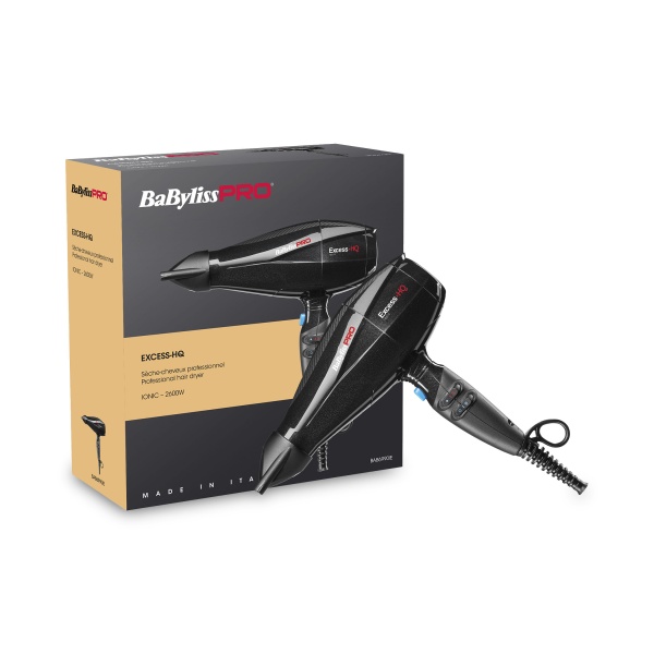 BaByliss Pro Фен Excess HQ, 2 насадки, 2600 Вт, черный купить